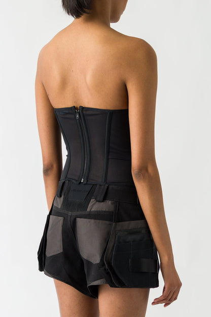 Mugler Strapless Top In Black back