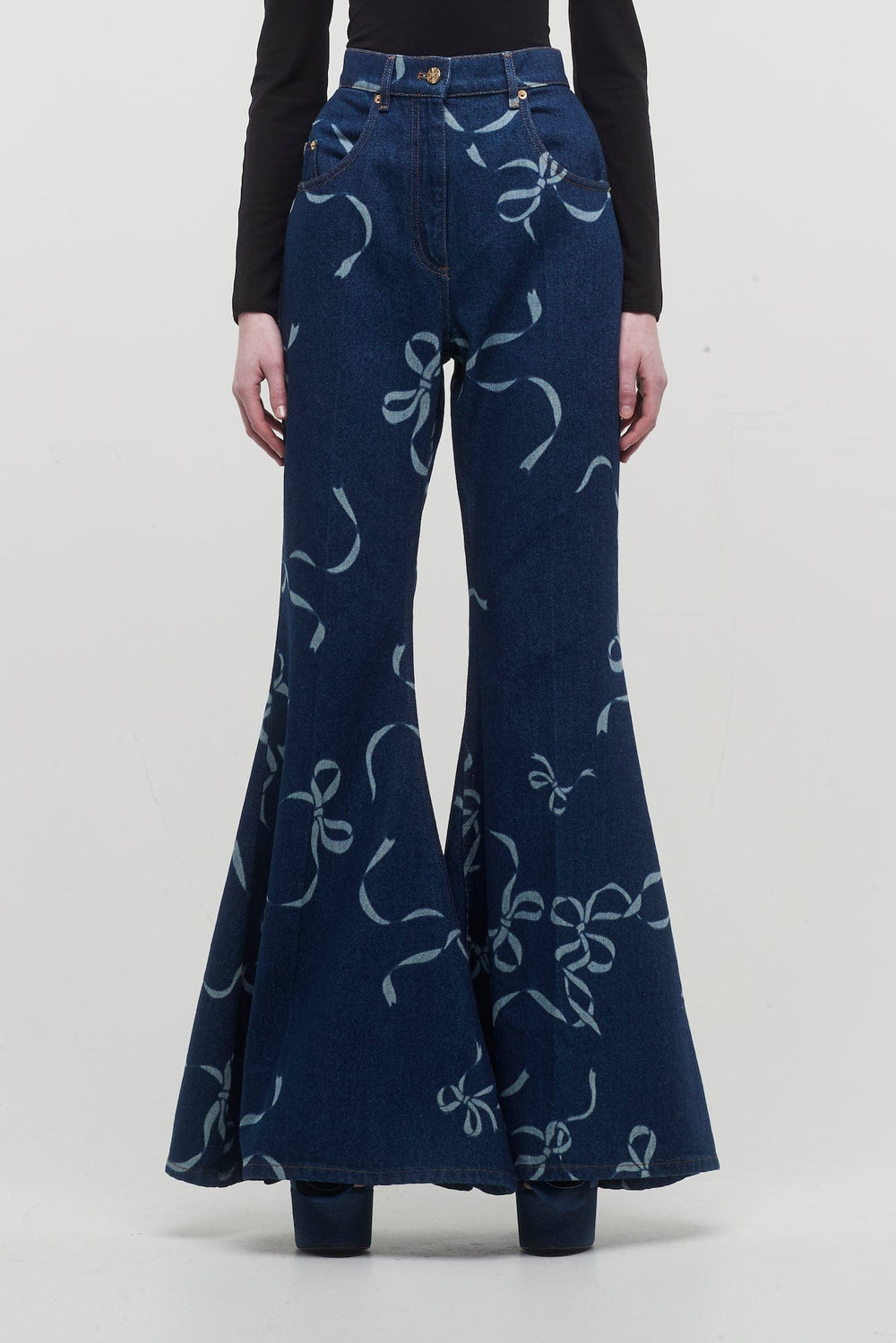 Nina Ricci Laser Bow-Print Denim Flare Pants – Antidote Fashion and  Lifestyle