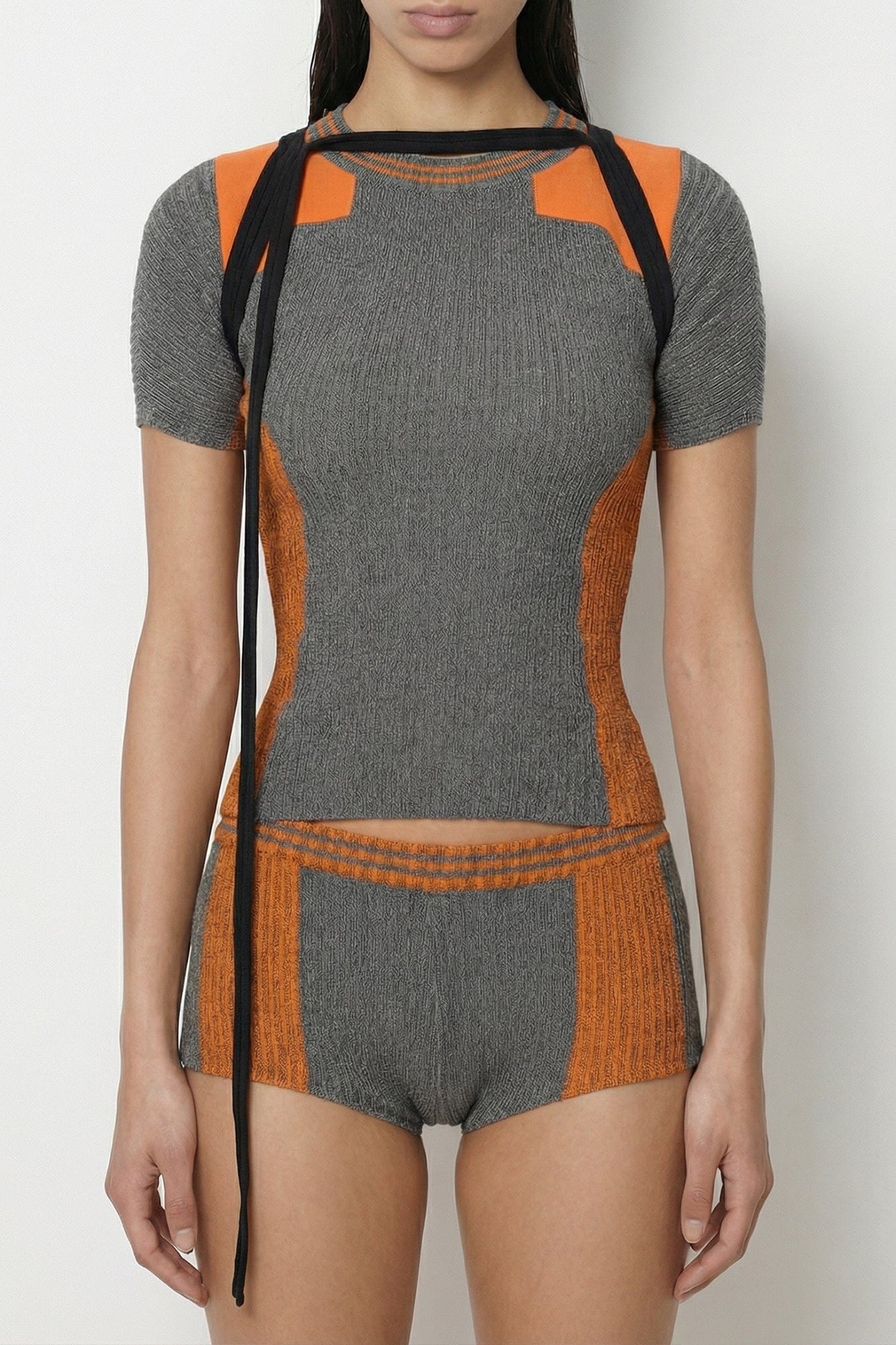 Ottolinger Textured Knit Team Shirt in Grey