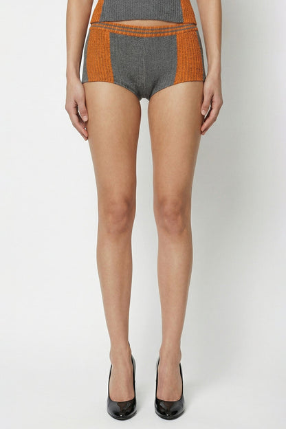 Ottolinger Textured Knit Team Shorts in Grey