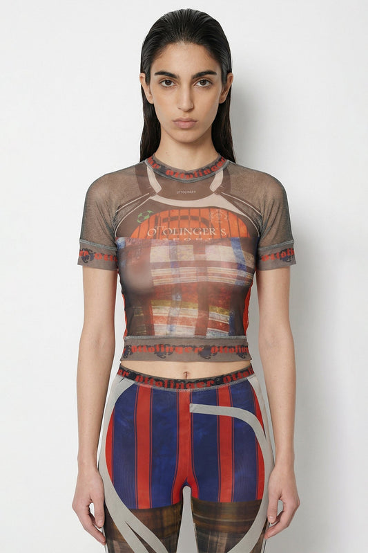 Ottolinger Mesh Otto T-Shirt in Racing Plaid