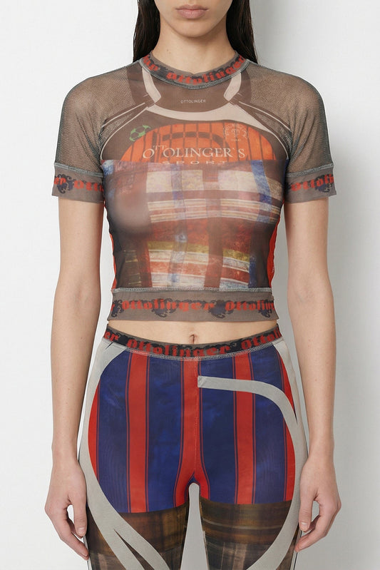 Ottolinger Mesh Otto T-Shirt in Racing Plaid