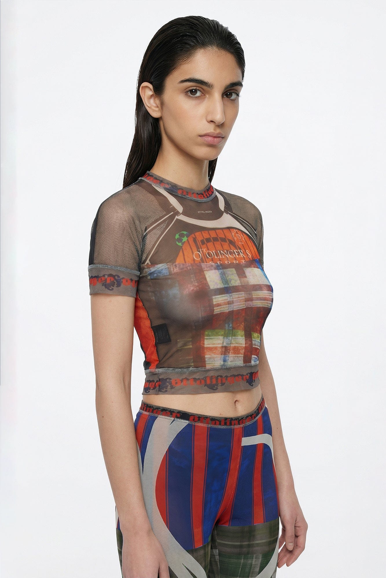 Ottolinger Mesh Otto T-Shirt in Racing Plaid