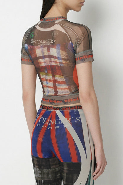 Ottolinger Mesh Otto T-Shirt in Racing Plaid back