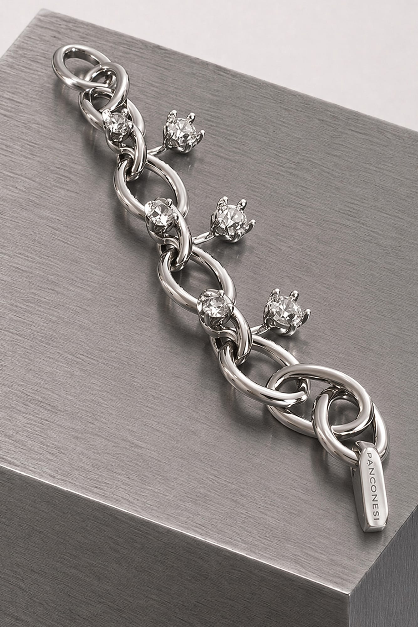 Panconesi Diamanti Chain Bracelet in Silver close up