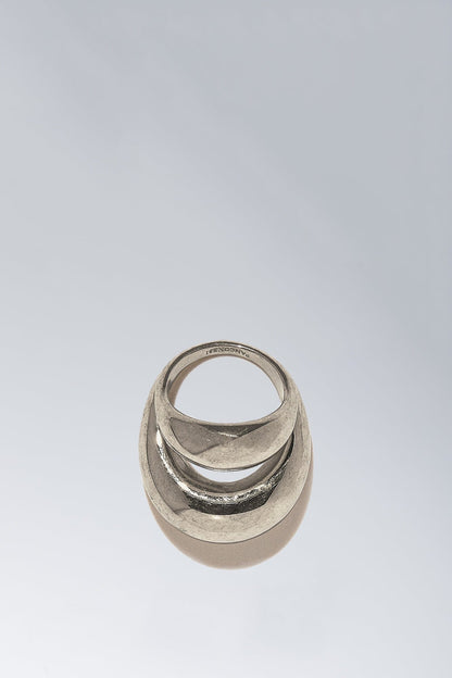 Panconesi Double Blow Up Ring In Silver top view