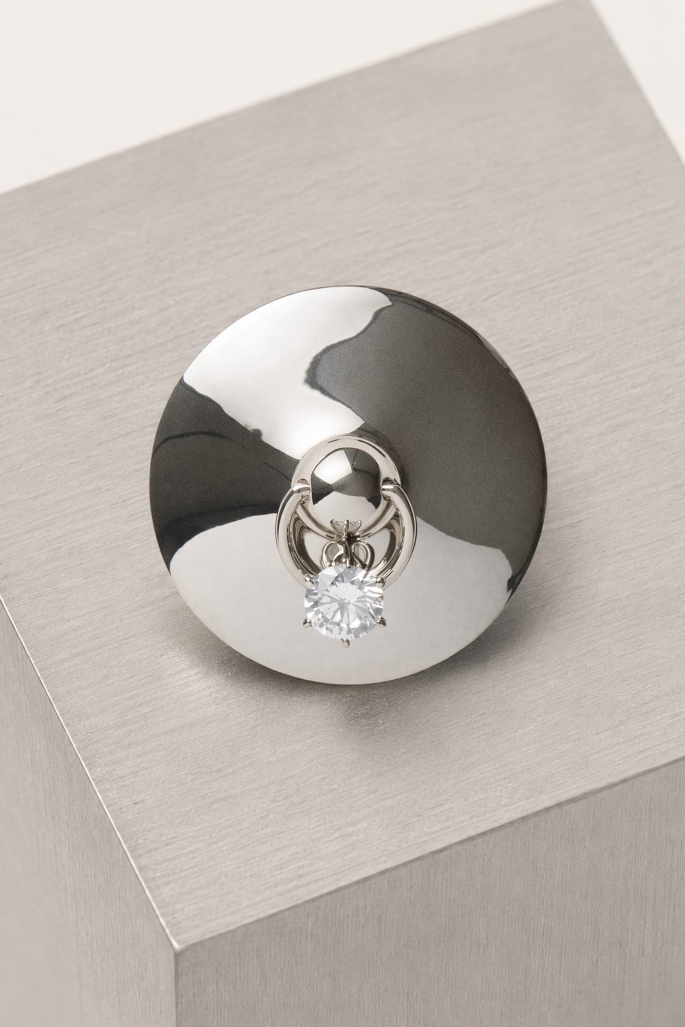 Panconesi Lamina Diamanti Brooch in Silver