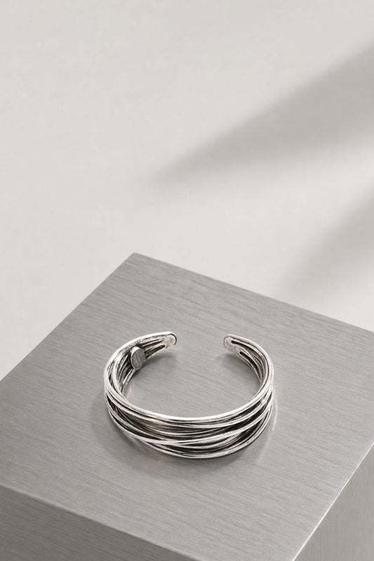Panconesi Orbit Wrist Cuff Large in Silver