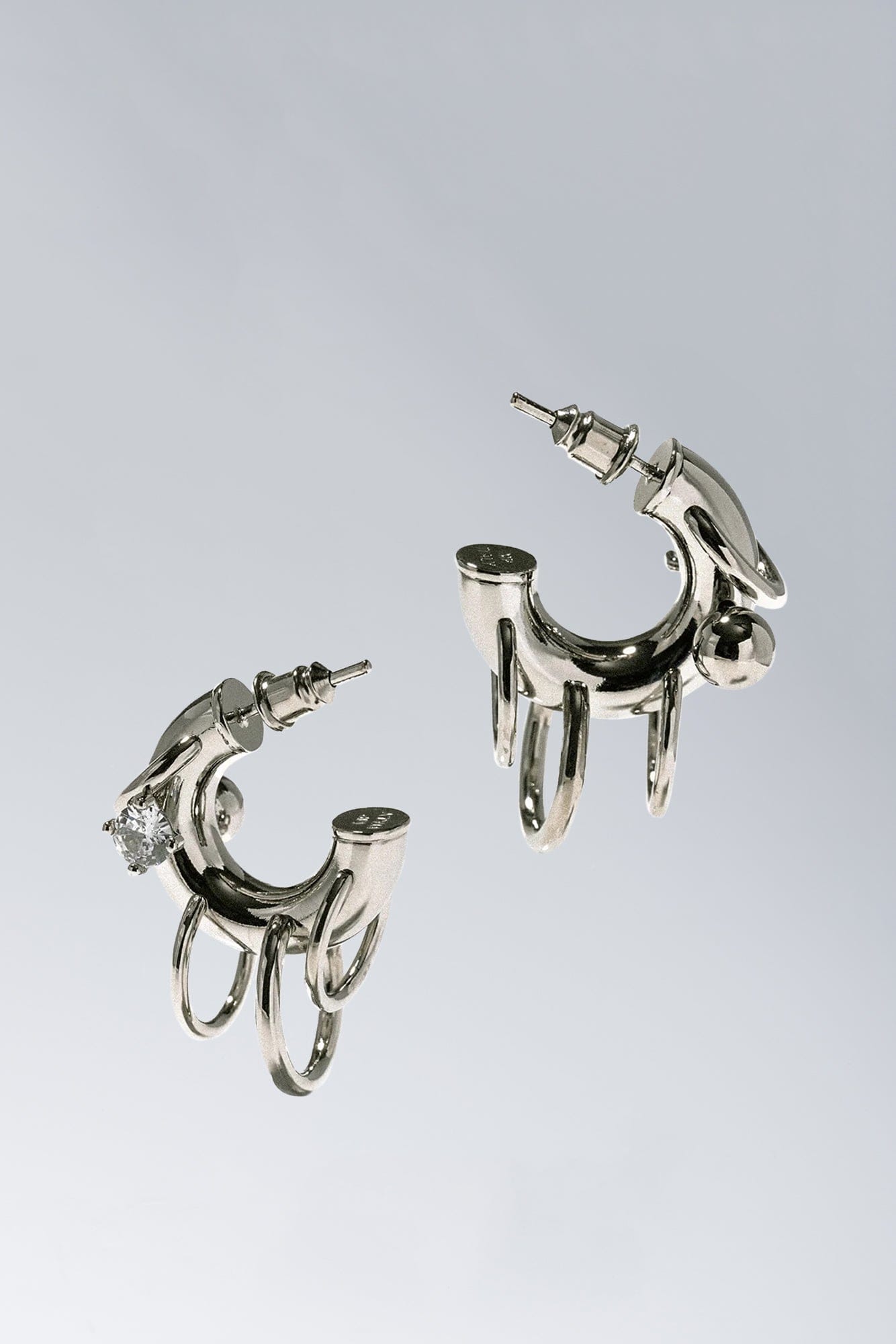 Panconesi Pierced Hoops In Silver