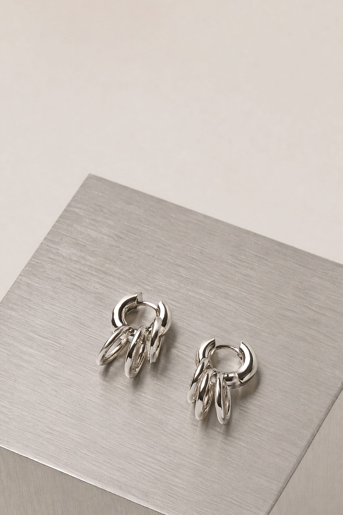 Panconesi Pierced Huggies in Silver
