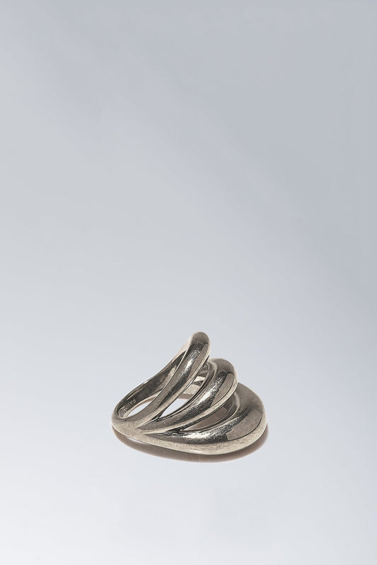 Panconesi Triptych Blow Up Ring In Silver