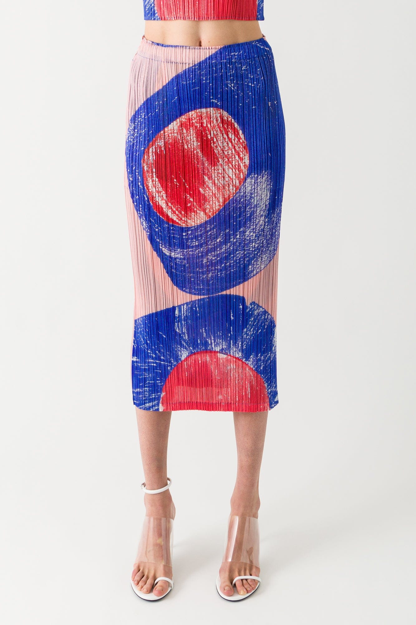 Pleats Please Issey Miyake Backlight Maxi Skirt in Red SS25