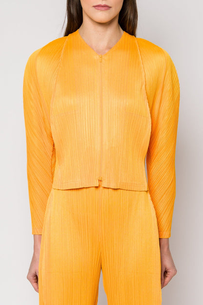 Pleats Please Issey Miyake Lantern Long Sleeve in Orange Yellow SS25