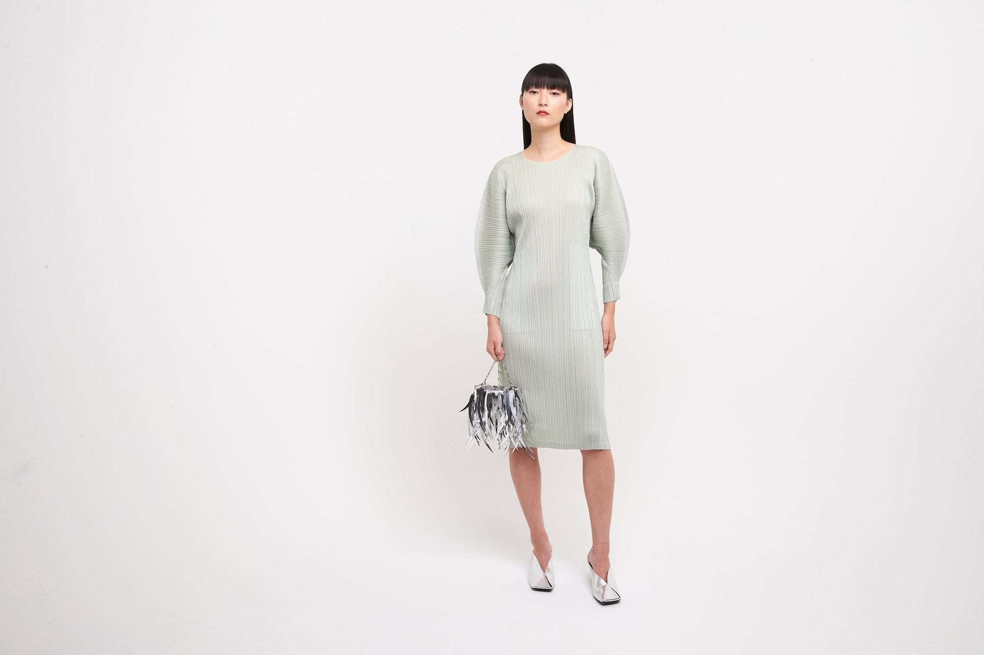 Pleats Please Issey Miyake Montly Colors November Dress in Sage Green Antidote Fashion and Lifestyle Pleats Please Issey Miyake Montly Colors November Dress in Sage Green Antidote Fashion and Lifestyle