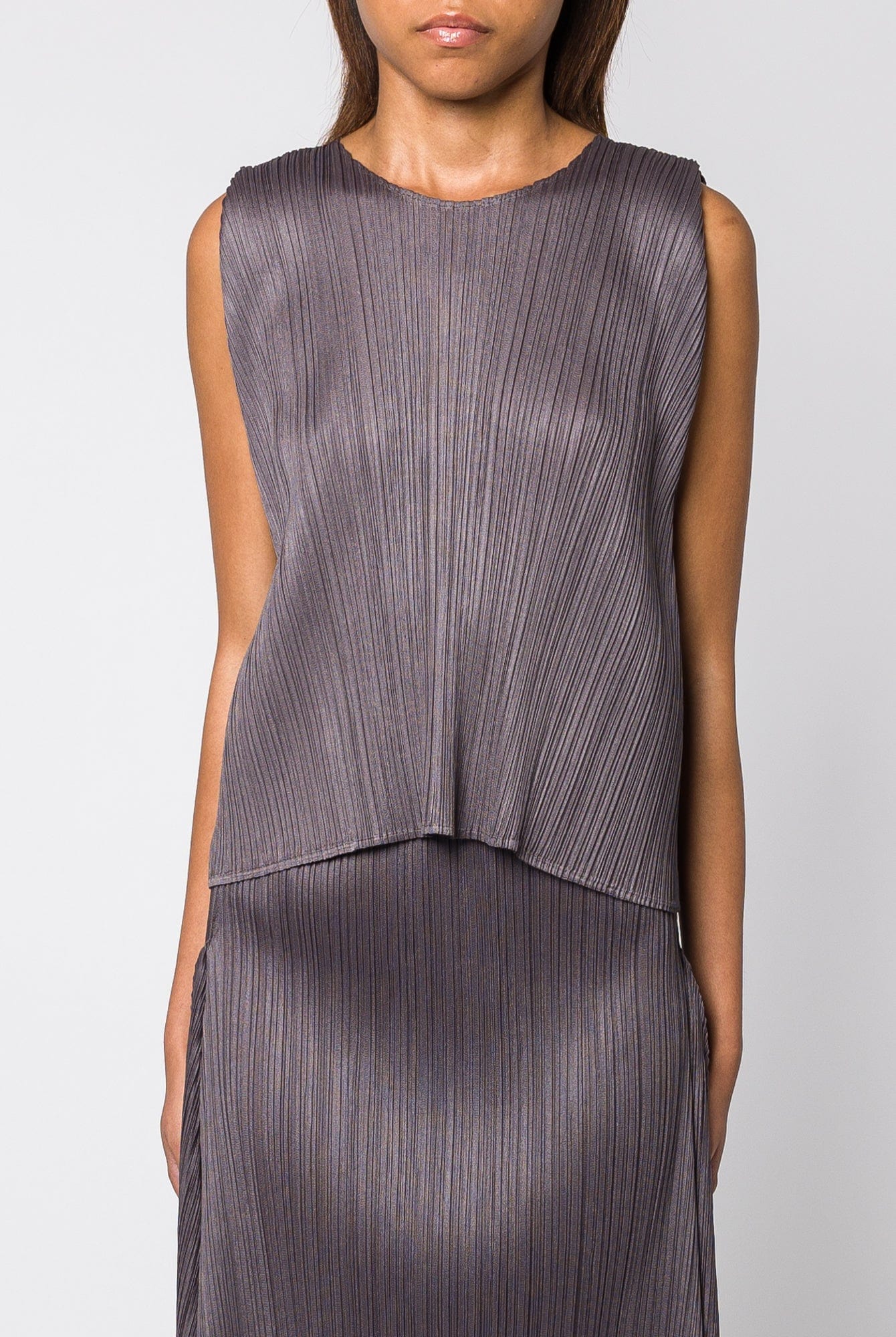 Pleats Please Issey Miyake Efficient Square Top in Grey
