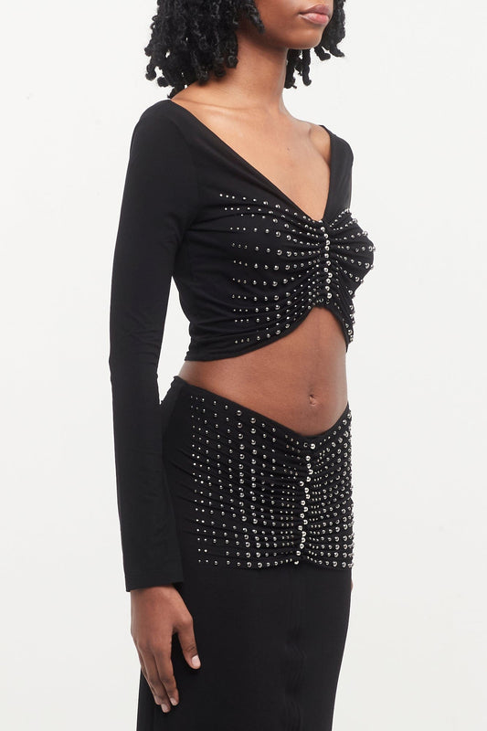 Rabanne Studded Crop Top side