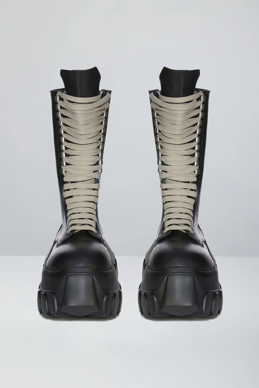 Rick Owens Army Mega Tractor Boots in Black both front