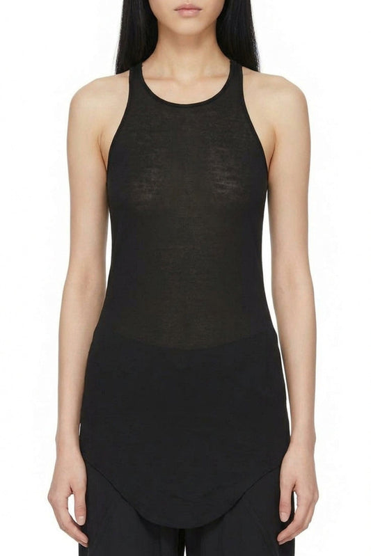 Rick Owens Basic Rib Tank in Black SS26