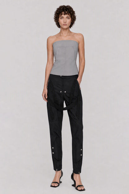 Rick Owens Bustier Top in Dust full look