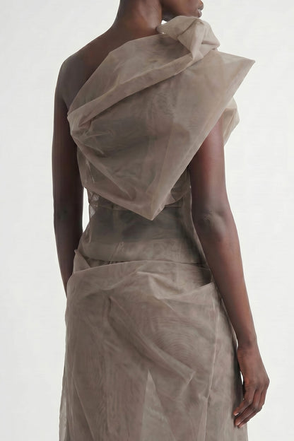 Rick Owens Claudia Bustier Top in Dust back