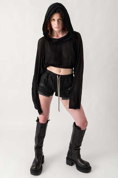 Rick Owens Cropped Hooded Tunic full look
