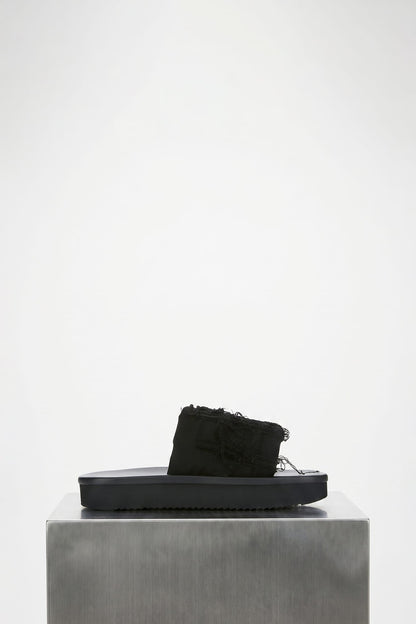 Rick Owens DRKSHDW Denim Slides in Black