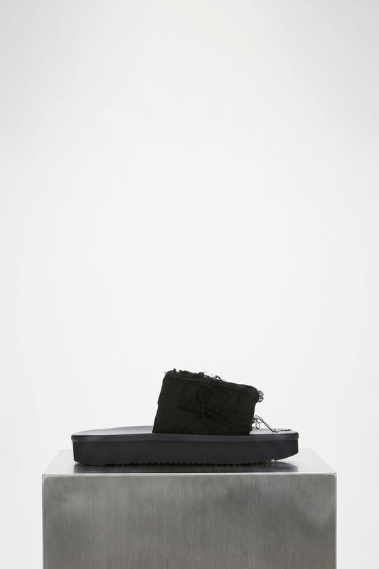 Rick Owens DRKSHDW Denim Slides in Black