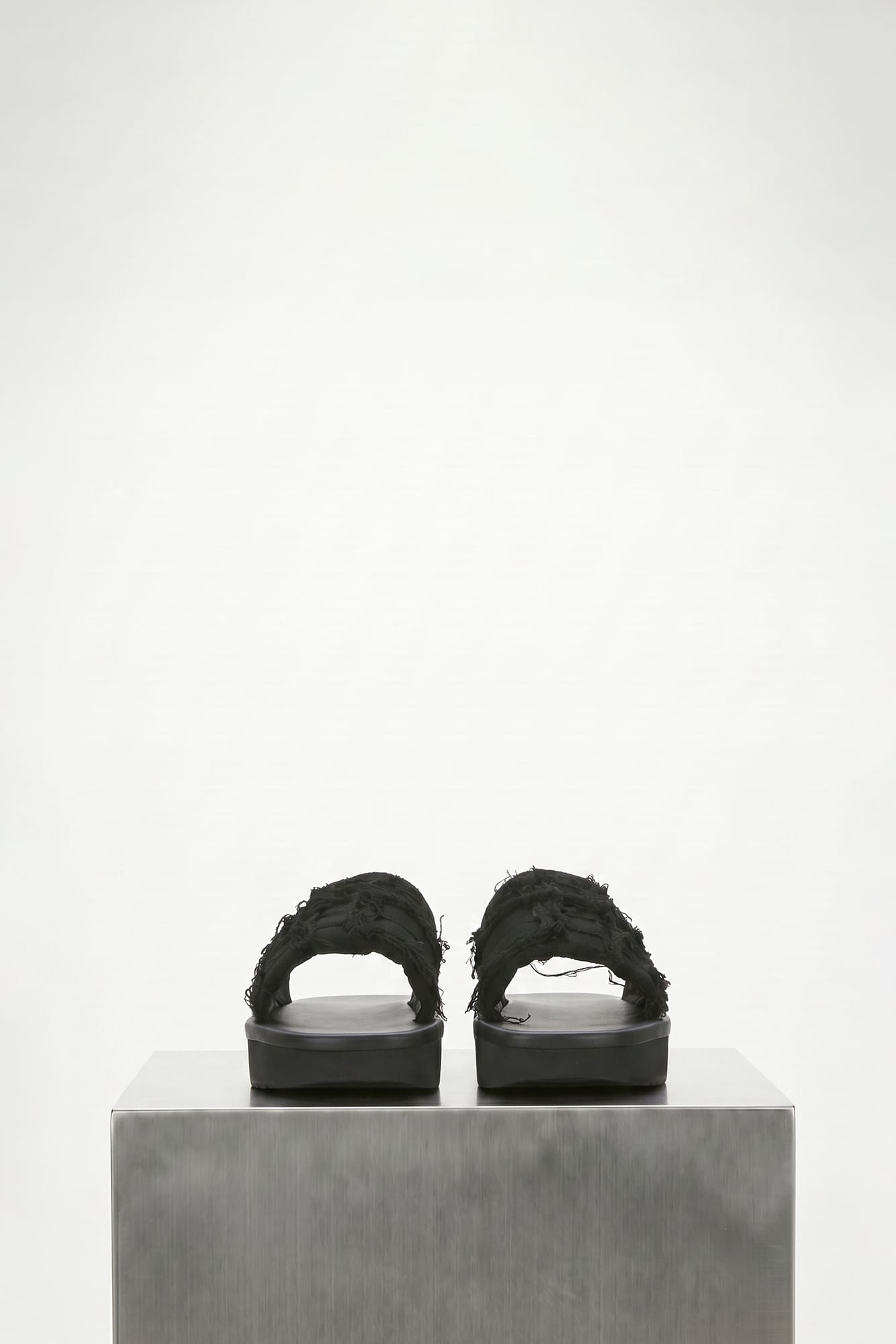 Rick Owens DRKSHDW Denim Slides in Black front