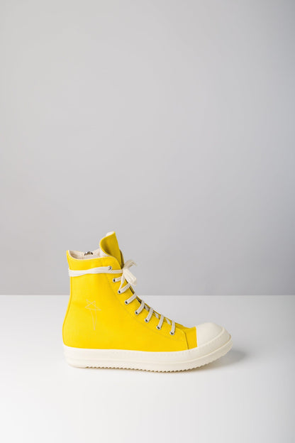 Rick Owens DRKSHDW Denim Sneaks in Lemon