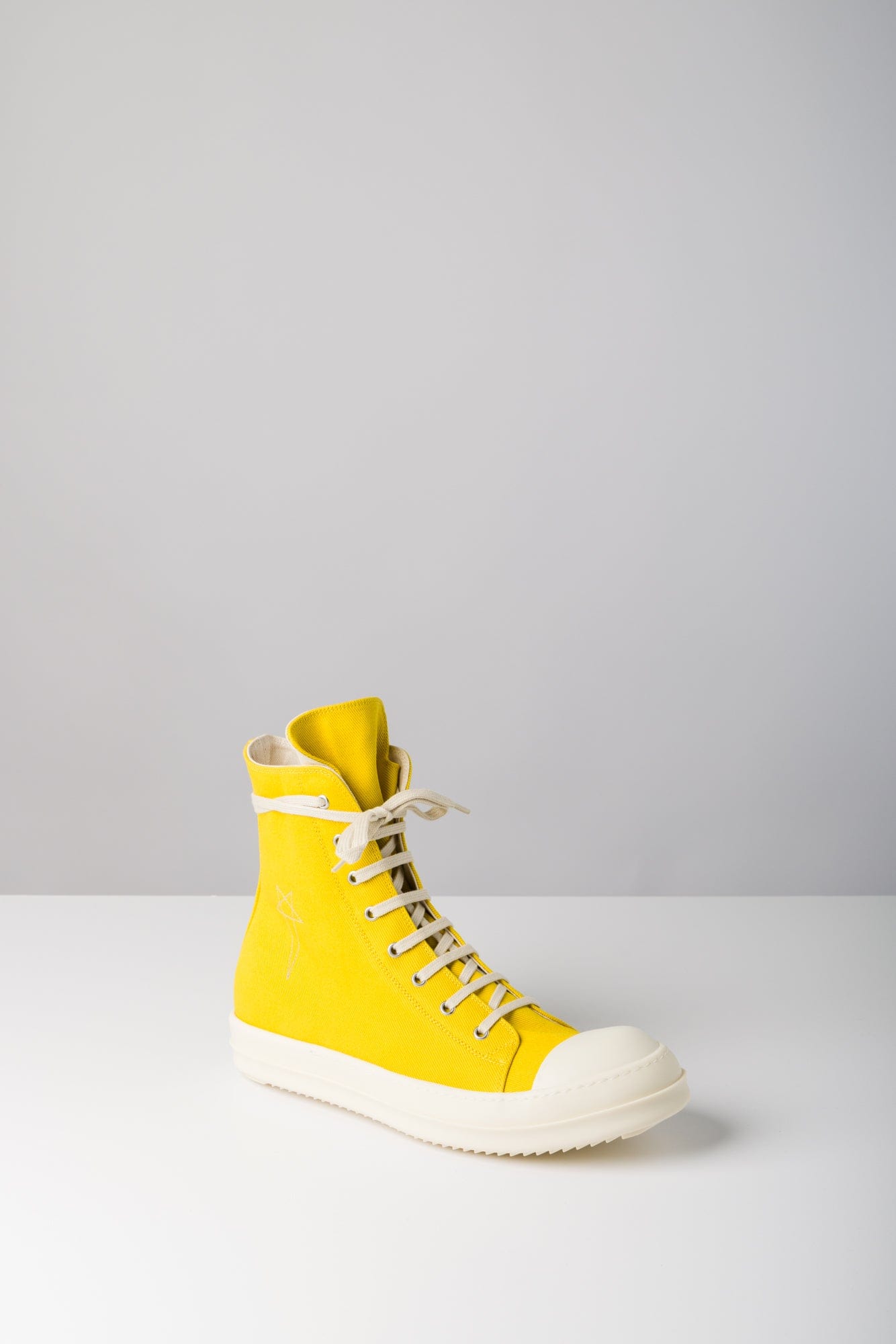 Rick Owens DRKSHDW Denim Sneaks in Lemon side