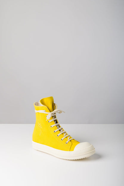 Rick Owens DRKSHDW Denim Sneaks in Lemon side
