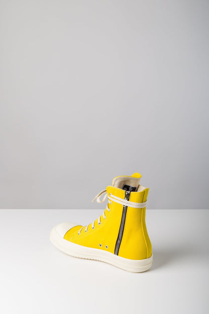 Rick Owens DRKSHDW Denim Sneaks in Lemon side