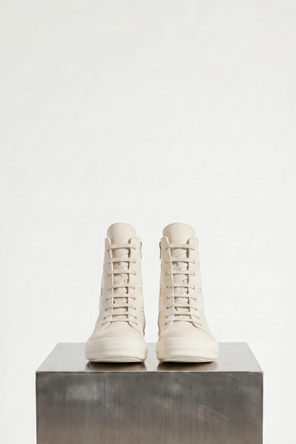 Rick Owens DRKSHDW Denim Sneaks in Milk front
