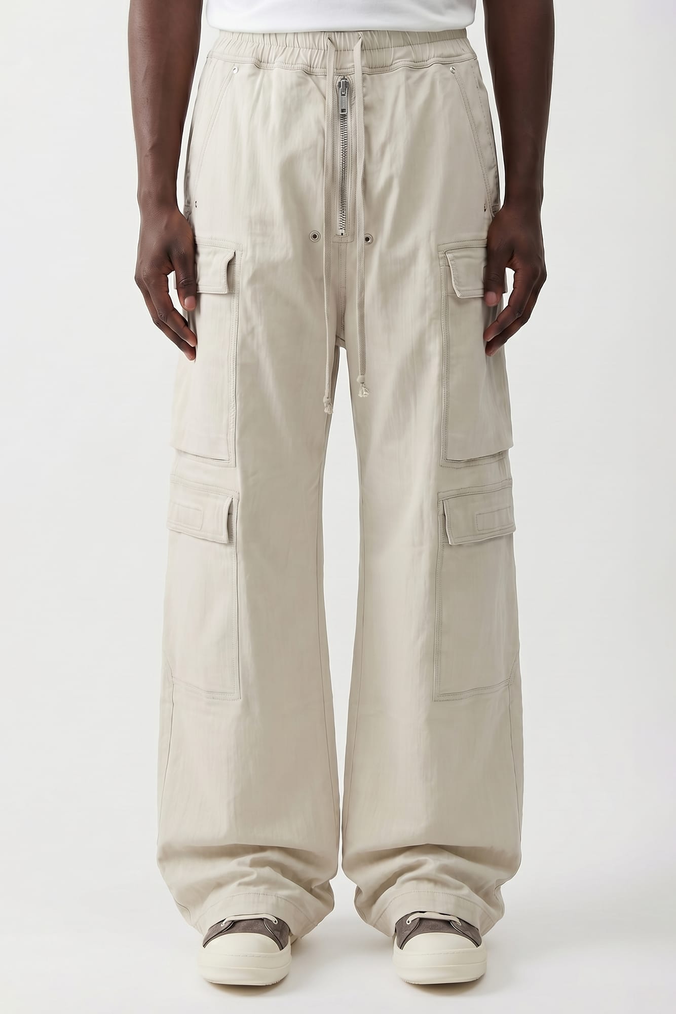 Rick Owens DRKSHDW Double Cargo Jumbo Belas in Milk Wash