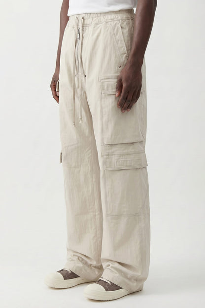 Rick Owens DRKSHDW Double Cargo Jumbo Belas in Milk Wash side