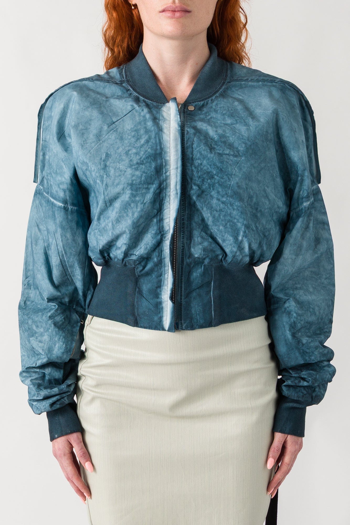 Rick Owens DRKSHDW Flight JKT Cropped in Toothpaste SS25