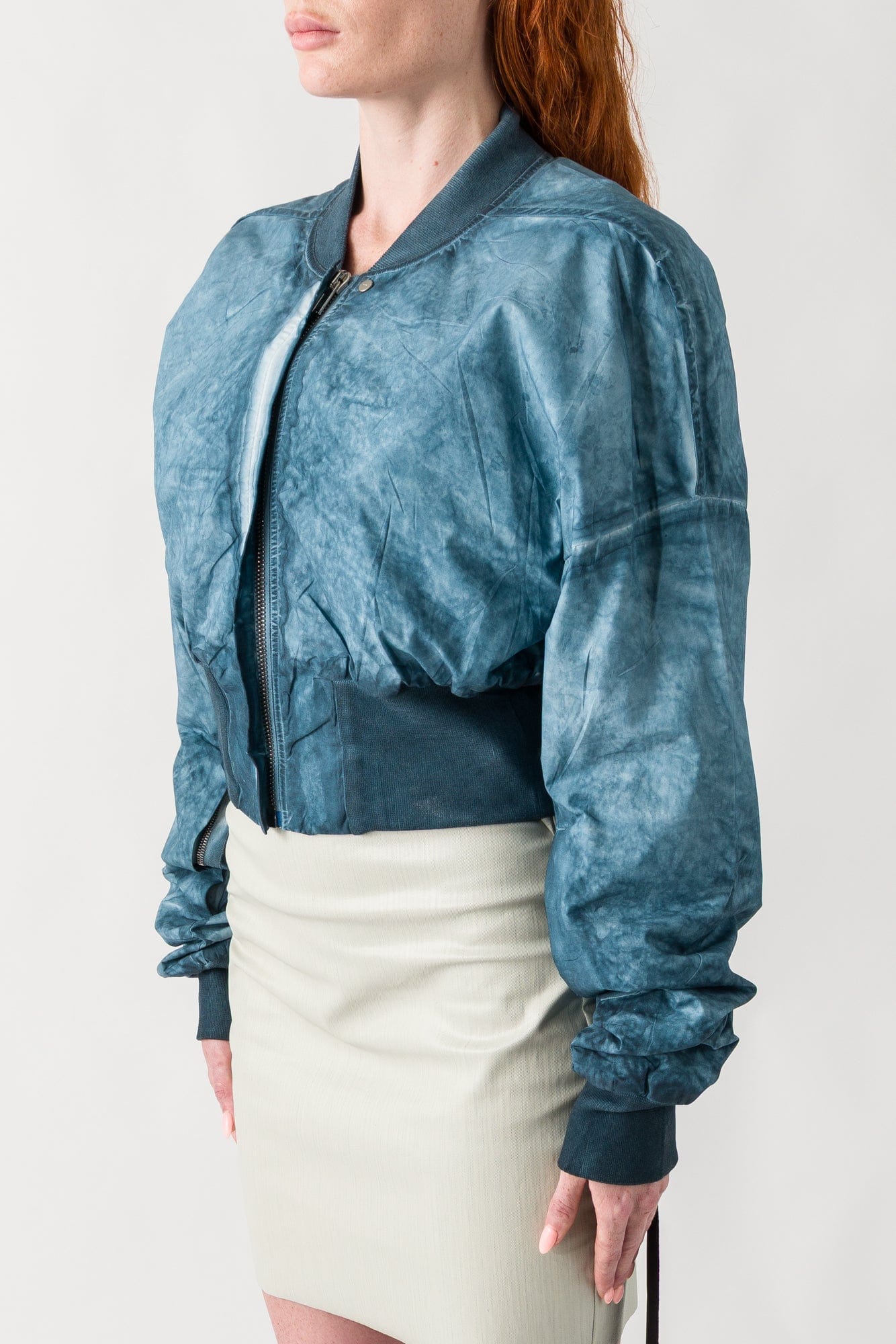 Rick Owens DRKSHDW Flight JKT Cropped in Toothpaste SS25