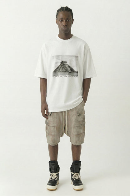 Rick Owens DRKSHDW Jumbo SS T in Milk full look