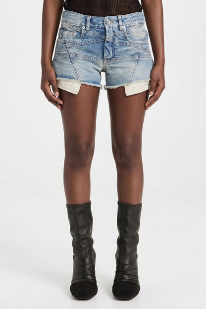 Rick Owens DRKSHDW Lana Cut Offs in Washed Indigo