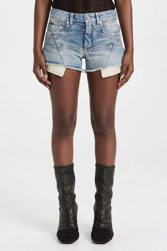 Rick Owens DRKSHDW Lana Cut Offs in Washed Indigo