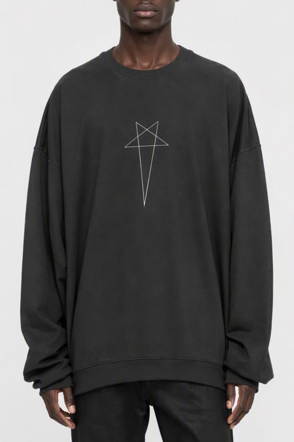 Rick Owens DRKSHDW Mens Faded Hun Crewneck in Black