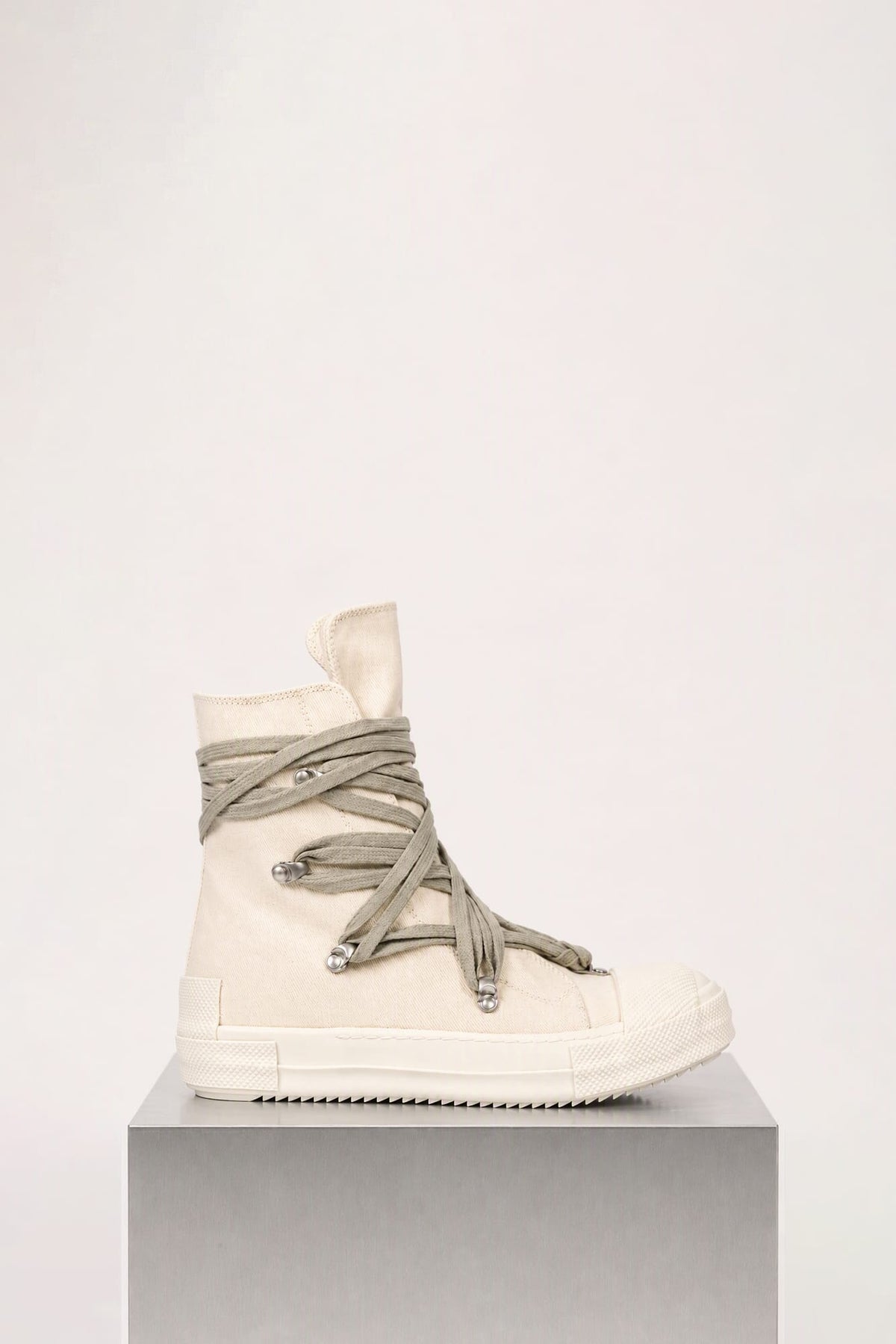 Rick Owens DRKSHDW Mens Mega Lace Sneaks in Milk