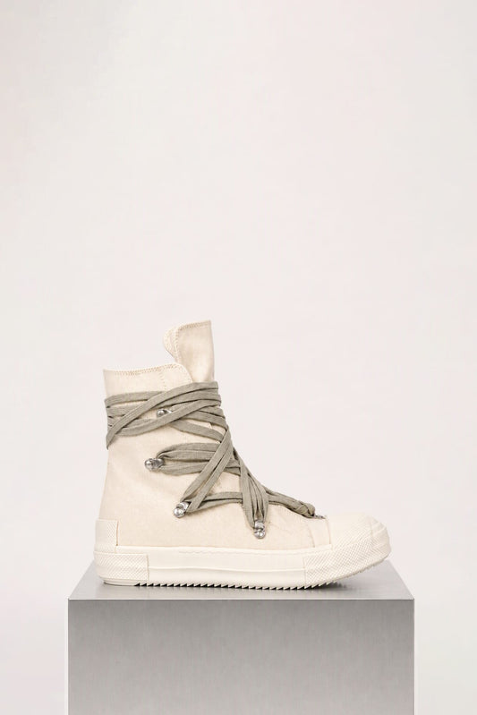Rick Owens DRKSHDW Mens Mega Lace Sneaks in Milk