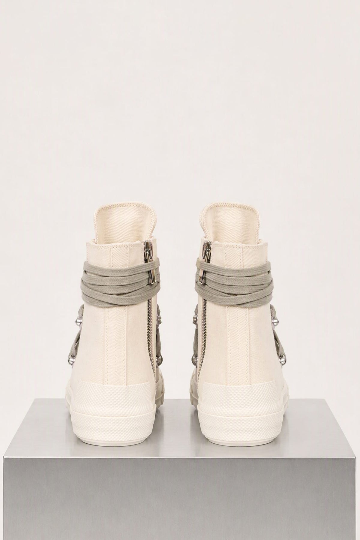 Rick Owens DRKSHDW Mens Mega Lace Sneaks in Milk back