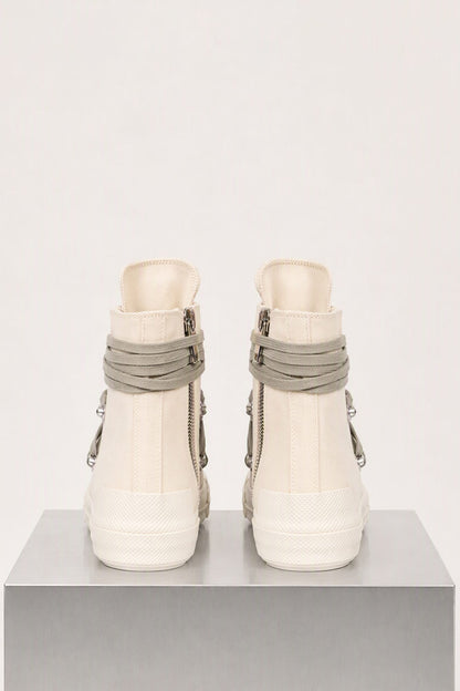 Rick Owens DRKSHDW Mens Mega Lace Sneaks in Milk back