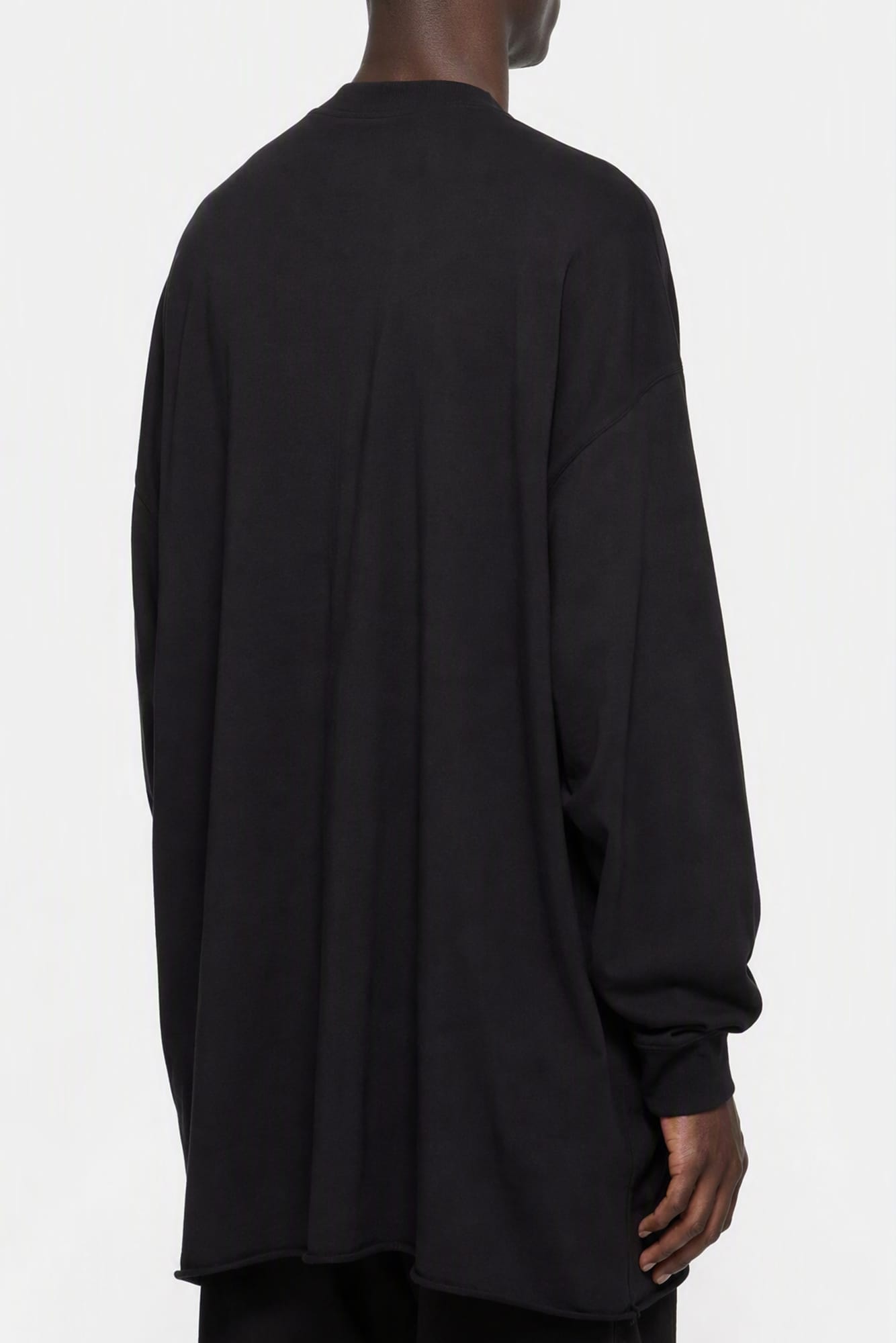 Rick Owens DRKSHDW Mens Tommy LS T-Shirt in Black back