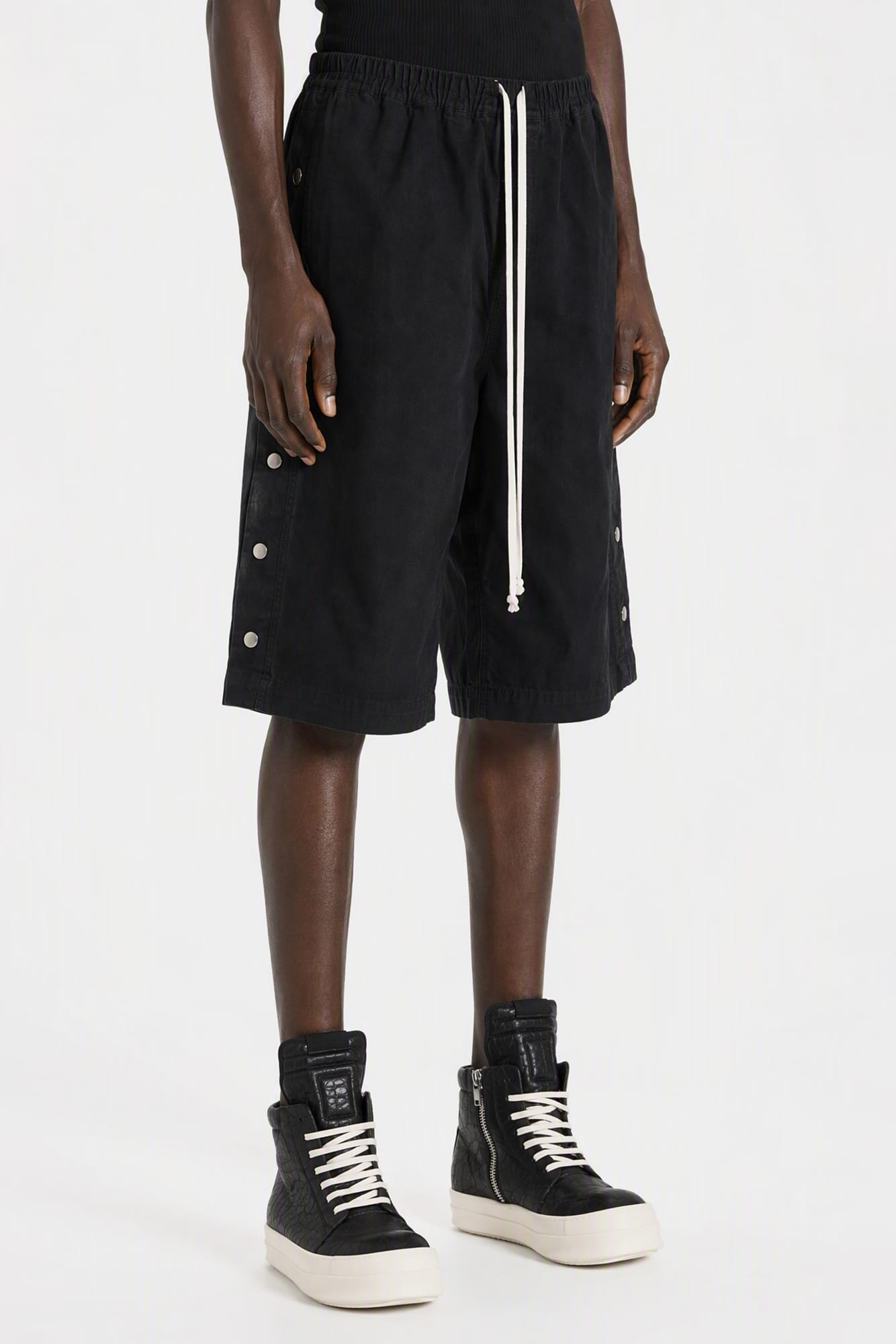 Rick Owens DRKSHDW Mens Pusher Shorts in Black side