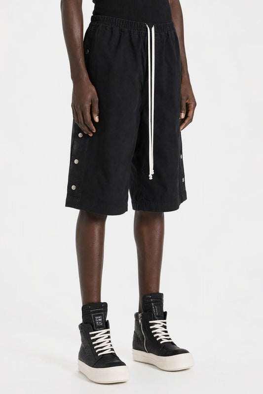 Rick Owens DRKSHDW Mens Pusher Shorts in Black side