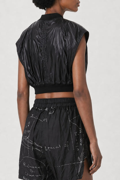 Rick Owens DRKSHDW Womens Tatlin Bomber in Black back