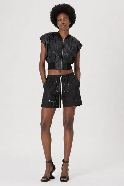 Rick Owens DRKSHDW Womens Tatlin Bomber in Black full look